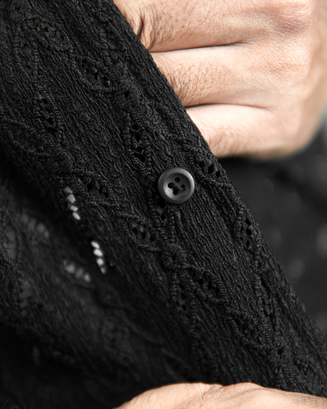 Basics Crochet Shirt In Black Colourway